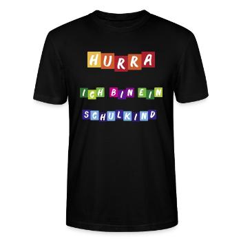 Hurra ich bin ein Schulkind - Stanley/Stella Unisex Bio-T-Shirt CRAFTER - Schwarz - Vorne - Alina (178cm) & Michal (187cm)
