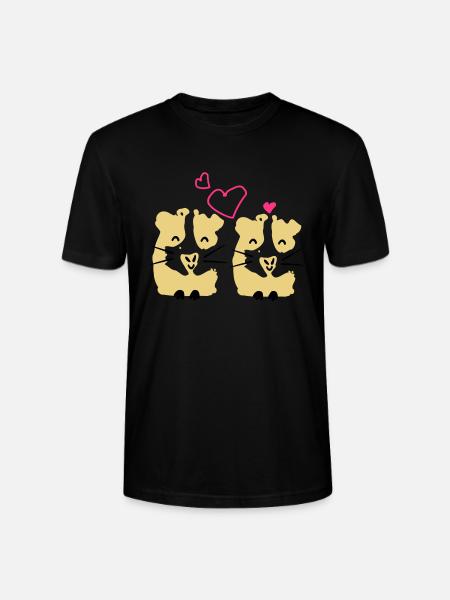 søt Gini-gris marsvin par - Stanley/Stella CRAFTER unisex økologisk T-skjorte - svart
