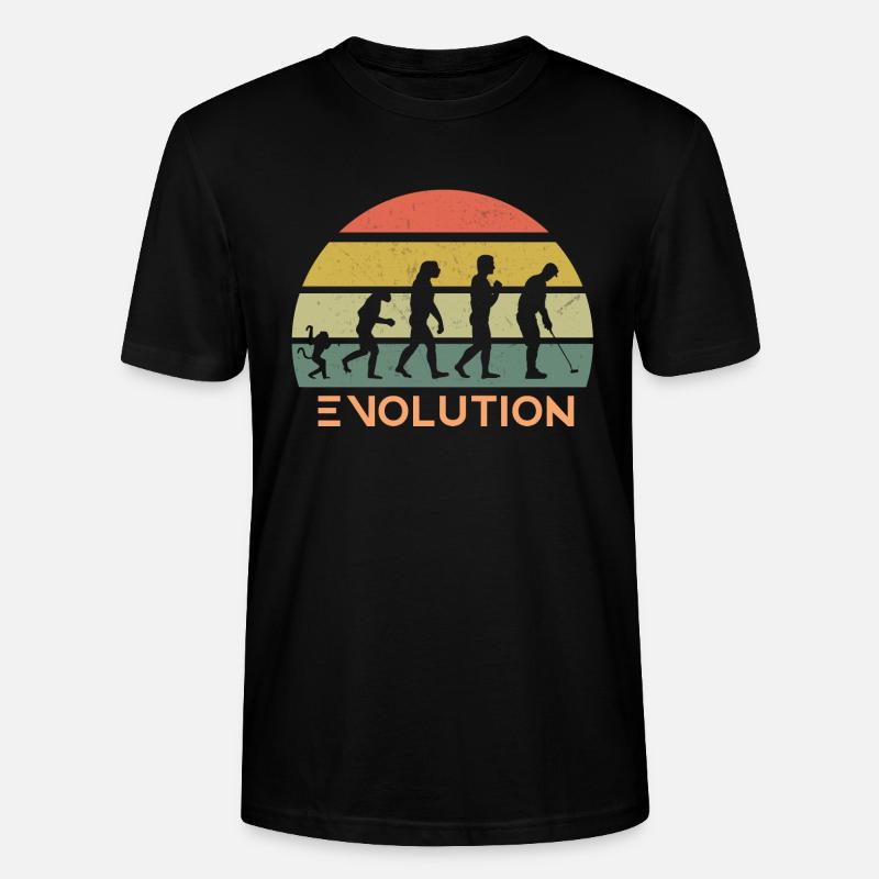 Évolution du golf rétro - T-shirt bio CRAFTER Stanley Stella Unisexe - noir