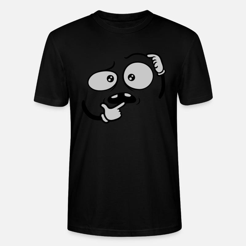 Hand Geste skeptisches Gesicht - Stanley/Stella Unisex Bio-T-Shirt CRAFTER - Schwarz