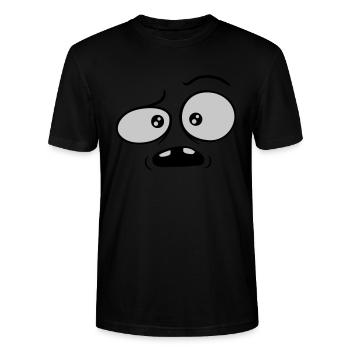 Visage comique confus sceptique - T-shirt bio CRAFTER Stanley Stella Unisexe - noir - Devant - Alina (178cm) & Michal (187cm)