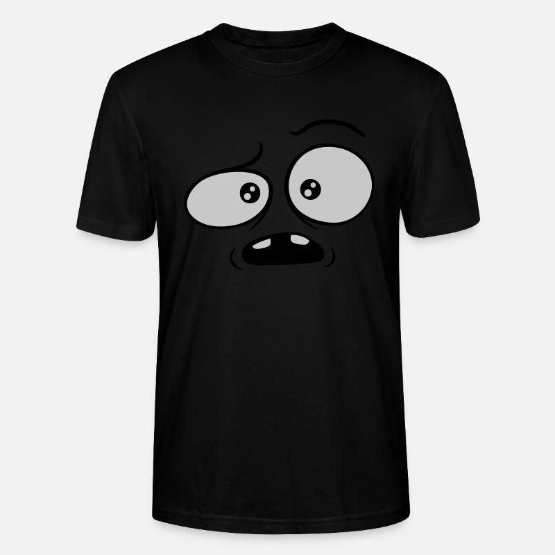 Skeptisches verwirrtes Comic Gesicht - Stanley/Stella Unisex Bio-T-Shirt CRAFTER - Schwarz