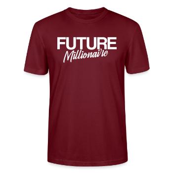 Futur millionnaire, motivation finance et richesse - T-shirt bio CRAFTER Stanley Stella Unisexe - bordeaux - Devant - Alina (178cm) & Michal (187cm)