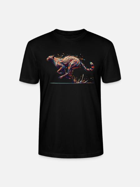 Farbenfroher abstrakter Gepard - Stanley/Stella Unisex Bio-T-Shirt CRAFTER - Schwarz
