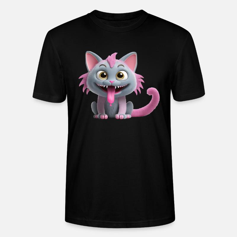 Chat monstre effrayant et mignon - T-shirt bio CRAFTER Stanley Stella Unisexe - noir