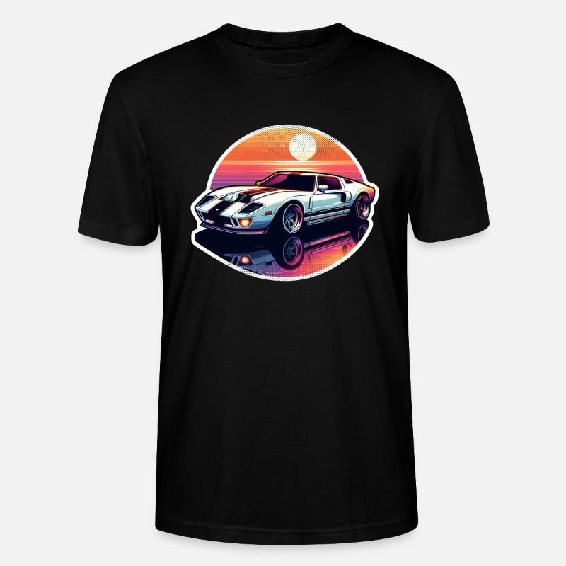 Oldtimer Sonnenuntergang - Stanley/Stella Unisex Bio-T-Shirt CRAFTER - Schwarz
