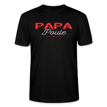 Papa poule - T-shirt bio CRAFTER Stanley Stella Unisexe - noir - Devant - Alina (178cm) & Michal (187cm)