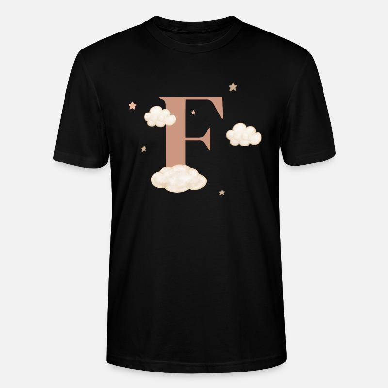 Buchstabe f bewölkt Sterne - Stanley/Stella Unisex Bio-T-Shirt CRAFTER - Schwarz