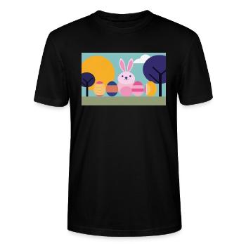 Lapin de Pâques n°07 - T-shirt bio CRAFTER Stanley Stella Unisexe - noir - Devant - Alina (178cm) & Michal (187cm)