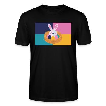 Lapin de Pâques n°05 - T-shirt bio CRAFTER Stanley Stella Unisexe - noir - Devant - Alina (178cm) & Michal (187cm)