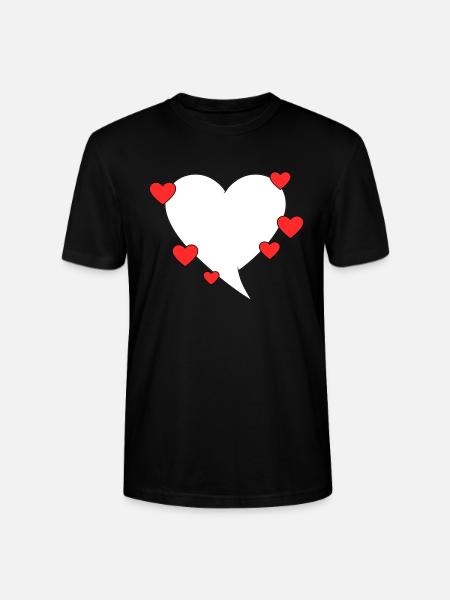 Speech bubble with hearts - Stanley/Stella CRAFTER Unisex Organic T-Shirt - black