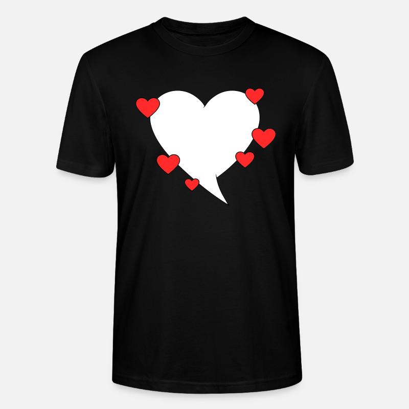 Sprechblase mit Herzen - Stanley/Stella Unisex Bio-T-Shirt CRAFTER - Schwarz