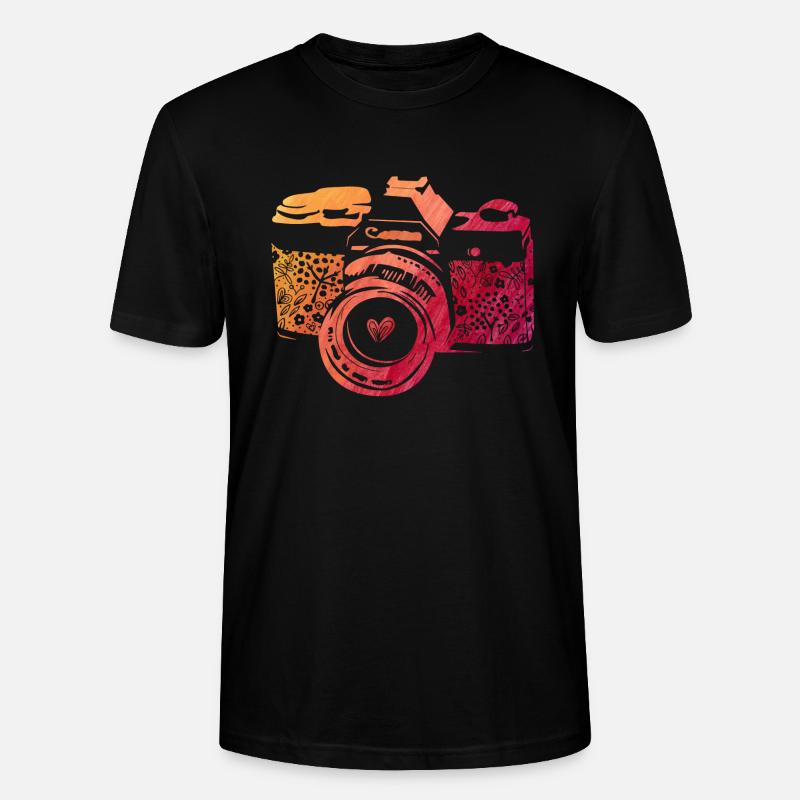 Kamera "Red Flower" - Stanley/Stella Unisex Bio-T-Shirt CRAFTER - Schwarz