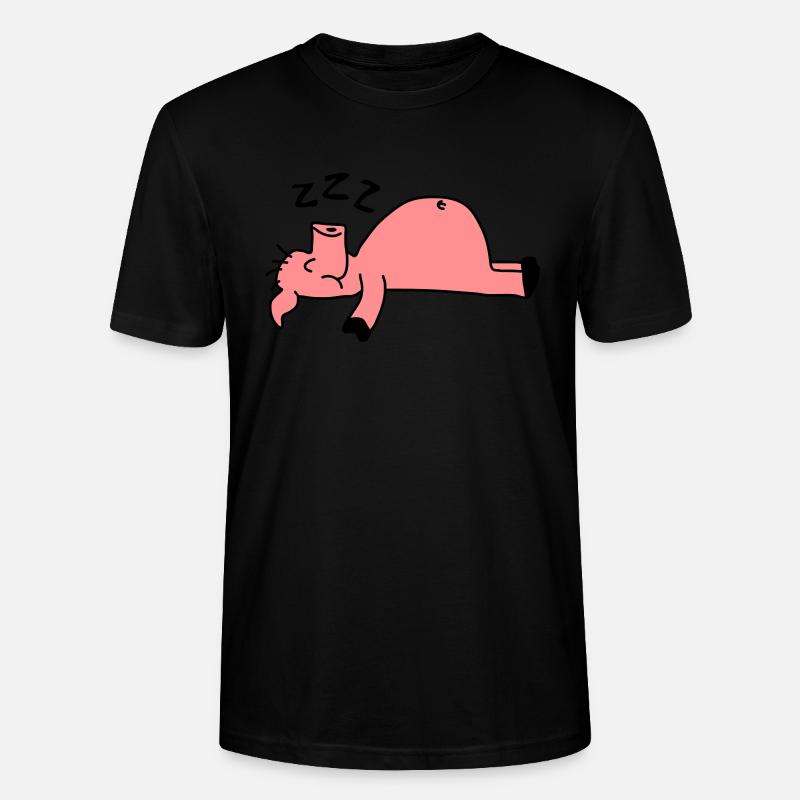Sleeping Pig - Stanley/Stella Unisex Bio-T-Shirt CRAFTER - Schwarz