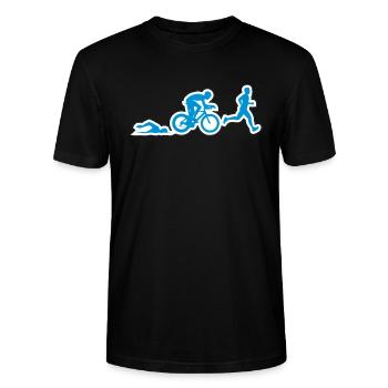 TRIATHLON Figuren man - Stanley/Stella Unisex Bio-T-Shirt CRAFTER - Schwarz - Vorne - Alina (178cm) & Michal (187cm)