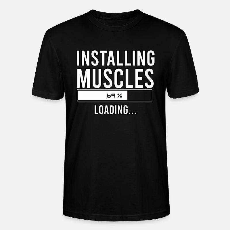 installing muscles loading - Stanley/Stella CRAFTER Unisex Organic T-Shirt - black