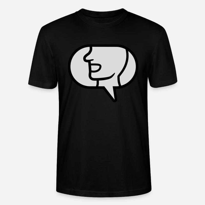 Communicate icon talk speech bubble - Stanley/Stella CRAFTER Unisex Organic T-Shirt - black