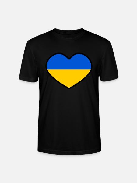 Ukraine Heart - Stanley/Stella CRAFTER Unisex Organic T-Shirt - black