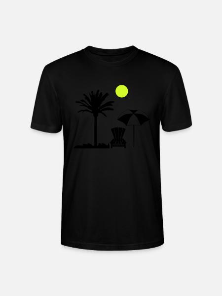 Palm Tree Deck Chair - Stanley/Stella CRAFTER Unisex Organic T-Shirt - black