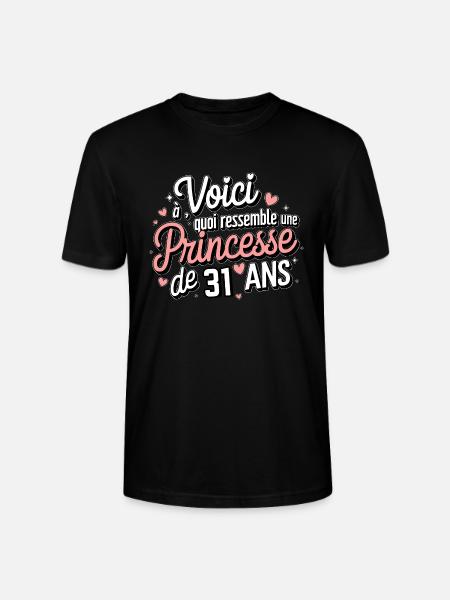 31 Year Old Princess - Stanley/Stella CRAFTER Unisex Organic T-Shirt - black
