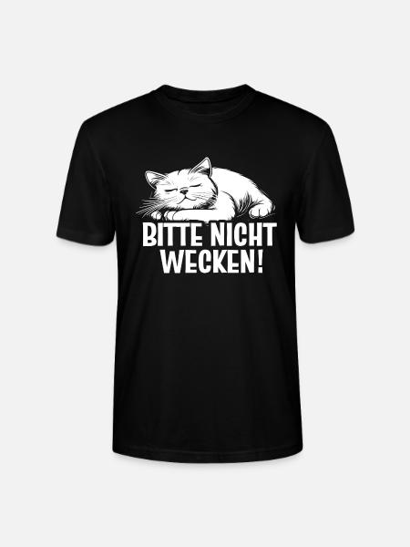 Bitte nicht wecken! | Katze - Stanley/Stella Unisex Bio-T-Shirt CRAFTER - Schwarz