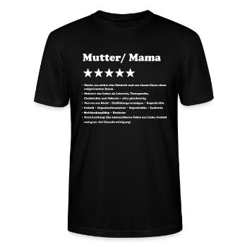 Mom 5 Star Review - Stanley/Stella CRAFTER Unisex Organic T-Shirt - black - Front - Alina (178cm) & Michal (187cm)