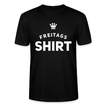 Freitags Shirt - Stanley/Stella Unisex Bio-T-Shirt CRAFTER - Schwarz - Vorne - Alina (178cm) & Michal (187cm)