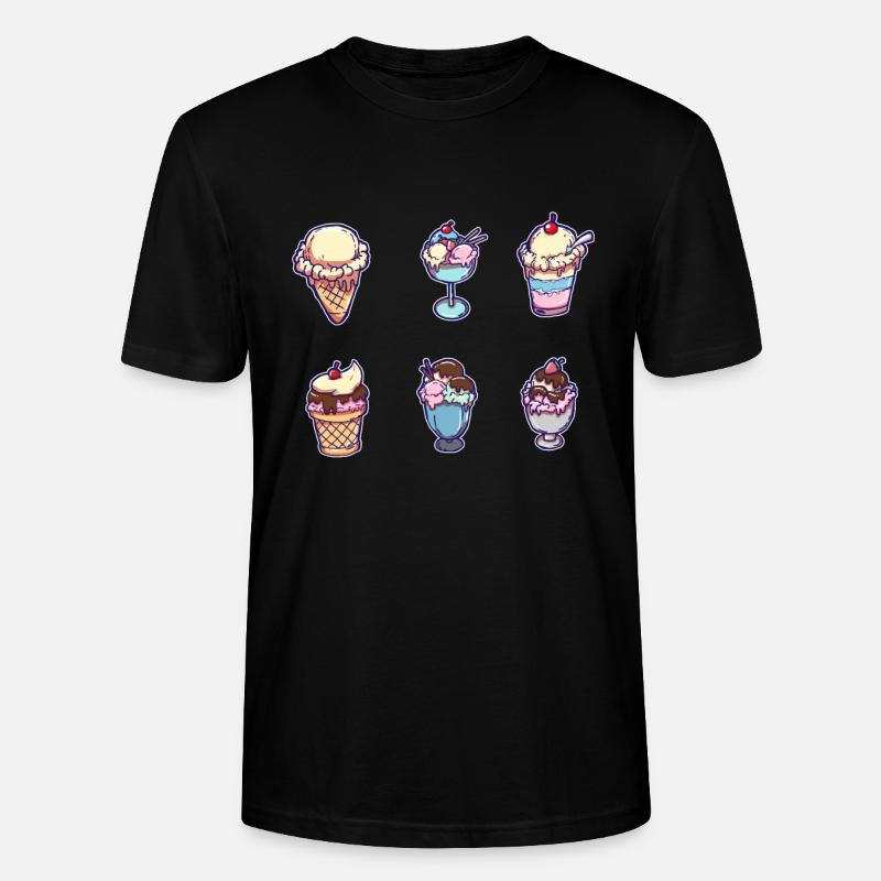 crème glacée - T-shirt bio CRAFTER Stanley Stella Unisexe - noir