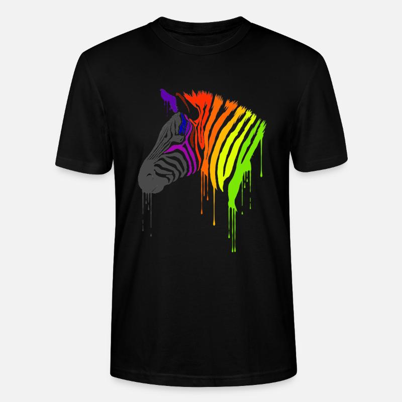 Regebnbogen Zebra - Stanley/Stella Unisex Bio-T-Shirt CRAFTER - Schwarz