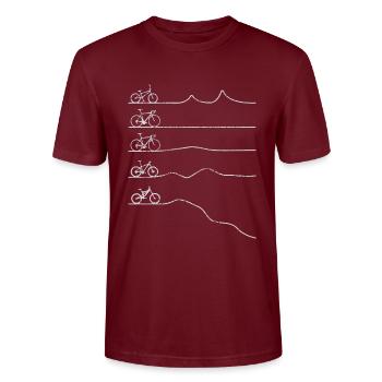 Biker - Stanley/Stella CRAFTER Unisex Organic T-Shirt - burgundy - Front - Alina (178cm) & Michal (187cm)