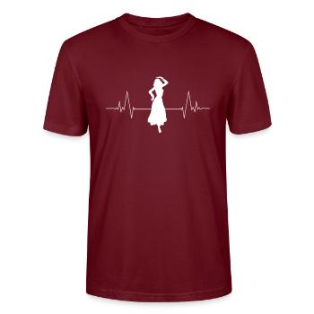 Rythme cardiaque danse du ventre danse danseuse - T-shirt bio CRAFTER Stanley Stella Unisexe - bordeaux - Devant - Alina (178cm) & Michal (187cm)