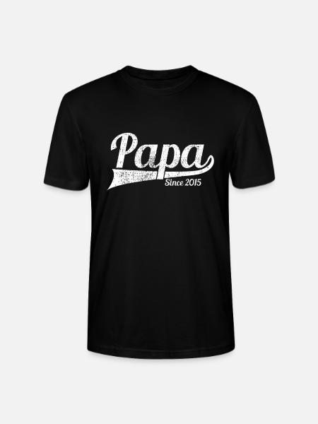 Dad Since 2015 - Stanley/Stella CRAFTER Unisex Organic T-Shirt - black