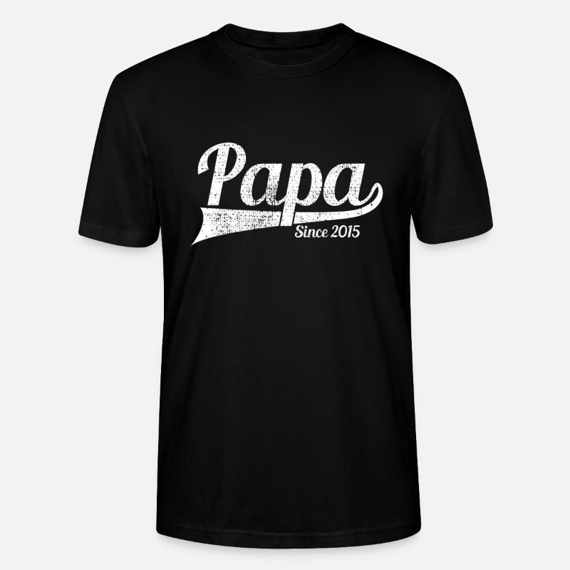 Dad Since 2015 - Stanley/Stella CRAFTER Unisex Organic T-Shirt - black