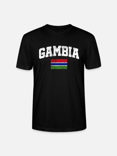 Gambia Flag - Stanley/Stella CRAFTER Unisex Organic T-Shirt - black