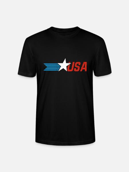 Usa star stripes - Stanley/Stella CRAFTER Unisex Organic T-Shirt - black