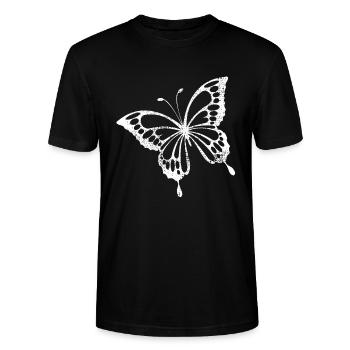 Schmetterling - Stanley/Stella Unisex Bio-T-Shirt CRAFTER - Schwarz - Vorne - Alina (178cm) & Michal (187cm)