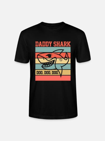DADDY SHARK SHIRT - Stanley/Stella CRAFTER Unisex Organic T-Shirt - black