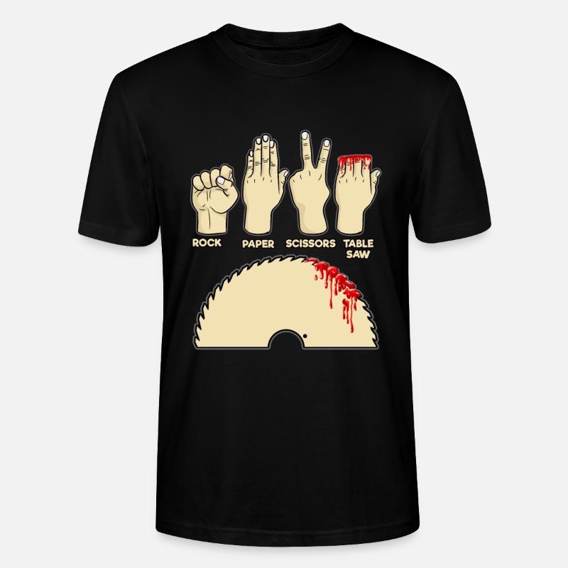 Doigts charpentier saege - T-shirt bio CRAFTER Stanley Stella Unisexe - noir