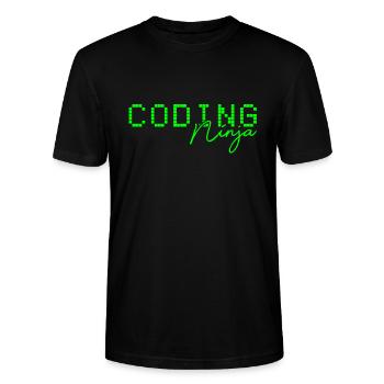 Code Coding Ninja - Stanley/Stella CRAFTER Unisex Organic T-Shirt - black - Front - Alina (178cm) & Michal (187cm)
