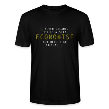 Volkswirt Wirtschaft Oekonomie - Stanley/Stella Unisex Bio-T-Shirt CRAFTER - Schwarz - Vorne - Alina (178cm) & Michal (187cm)