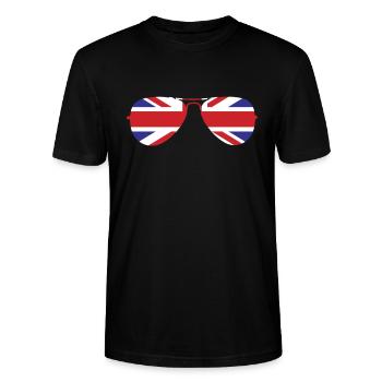 Union Jack - Stanley/Stella CRAFTER Unisex Organic T-Shirt - black - Front - Alina (178cm) & Michal (187cm)