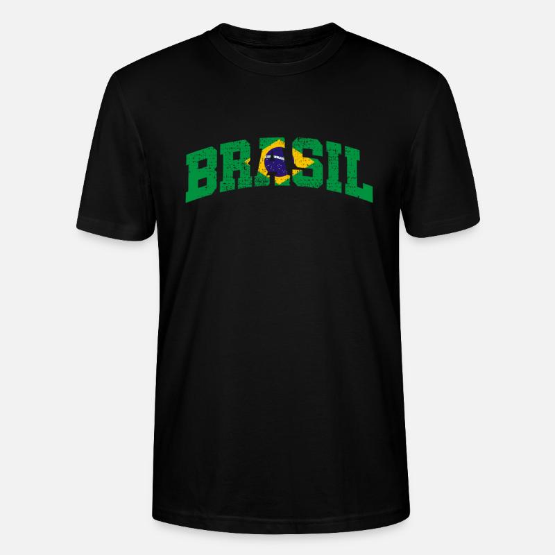 Flagge Brasilien - Stanley/Stella Unisex Bio-T-Shirt CRAFTER - Schwarz