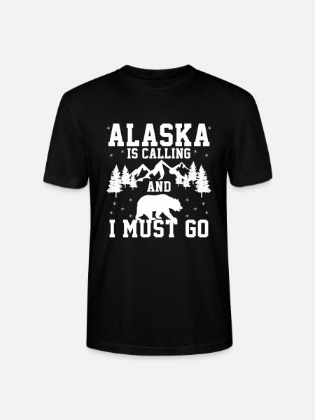 ALASKA IS CALLING - Stanley/Stella CRAFTER Unisex Organic T-Shirt - black