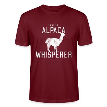 Alpaca Farm - T-shirt bio CRAFTER Stanley Stella Unisexe - bordeaux - Devant - Alina (178cm) & Michal (187cm)
