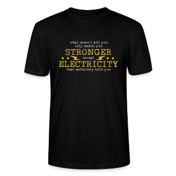 Elektriker Sparky Electric T-Shirt - Stanley/Stella Unisex Bio-T-Shirt CRAFTER - Schwarz - Vorne - Alina (178cm) & Michal (187cm)