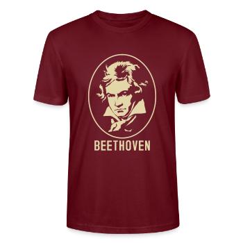 Beethoven - T-shirt bio CRAFTER Stanley Stella Unisexe - bordeaux - Devant - Alina (178cm) & Michal (187cm)
