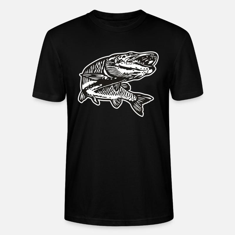 Hecht mit kontur - Stanley/Stella Unisex Bio-T-Shirt CRAFTER - Schwarz
