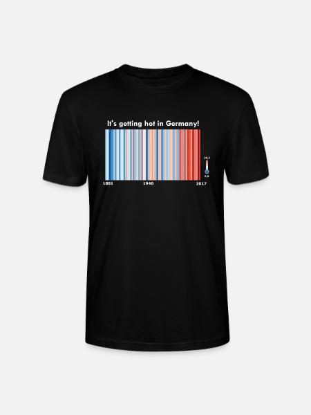 Warming Stripes Germany (white) - Stanley/Stella Unisex Bio-T-Shirt CRAFTER - Schwarz