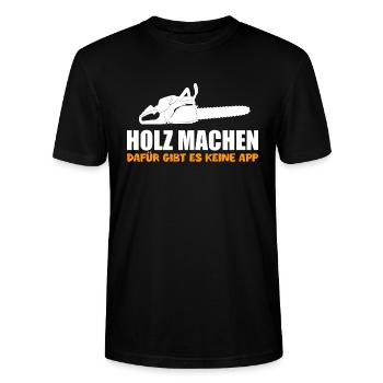 Baumfäller Geschenk - Stanley/Stella Unisex Bio-T-Shirt CRAFTER - Schwarz - Vorne - Alina (178cm) & Michal (187cm)