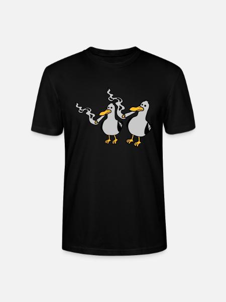 2 Stoner Seagull Friends - Stanley/Stella CRAFTER Unisex Organic T-Shirt - black